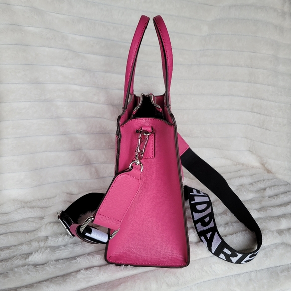 NWT Karl Lagerfeld Maybelle Fuchsia Paris Maybelle Satchel Handbag - Picture 6 of 10